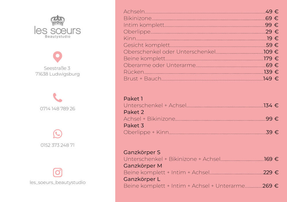 les-soeurs flyer rueckseite les soeurs mockup